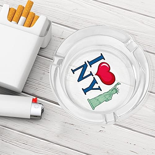 Volim New York City Glass Ashtray okrugli cigarete Držač za nosače pepela za kućni uredski ukras
