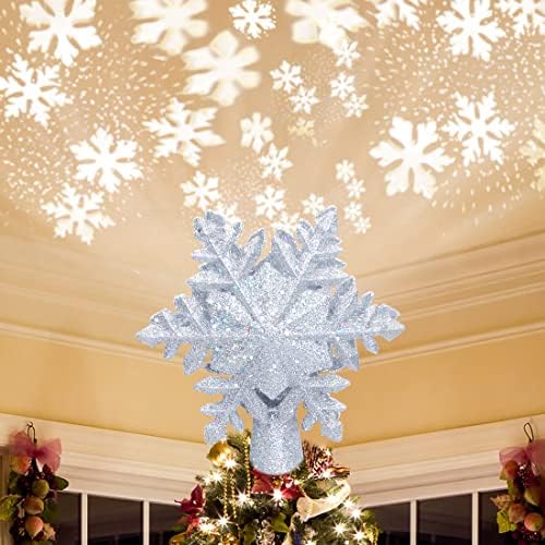 Božićno stablo TOPPER DILEGER-SNOWFLAKE DRESE TOPER sa LED rotiranjem, 3D šuplji sjaj klizališta