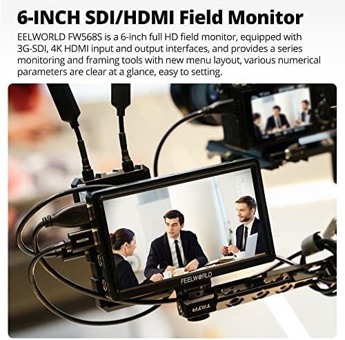 FEELWORLD FW568S 4k HDMI Monitor, 6-inčni DSLR kamera FHD Monitor polja, talasni oblik LUTs Video peaking