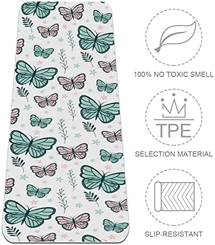 Siebzeh Butterfly Plants Premium Thick Yoga Mat Eco Friendly Rubber Health & amp; fitnes Non
