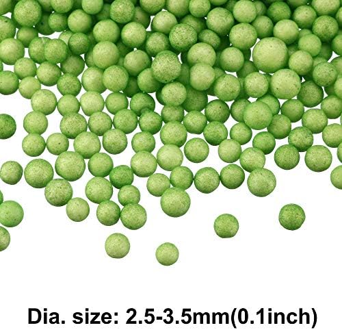 UXCell 1 paket 0,1 Zelene polistirene pjene perle kuglice okrugli mini za umjetnost, DIY zanate, ukrasi