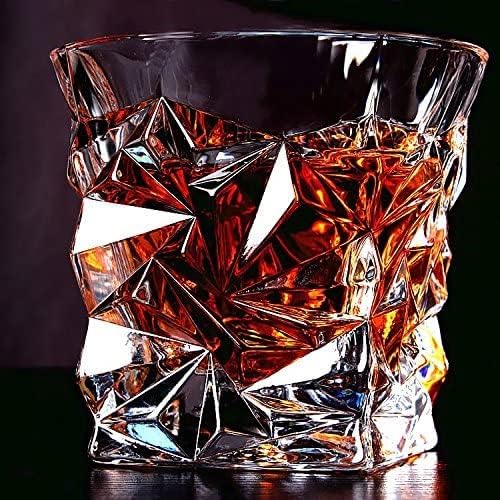 Diamond Whisky naočare-Set 4-by Vaci + 4 podmetači za piće, Crystal napravljen Burbon, Scotch ili Liquor