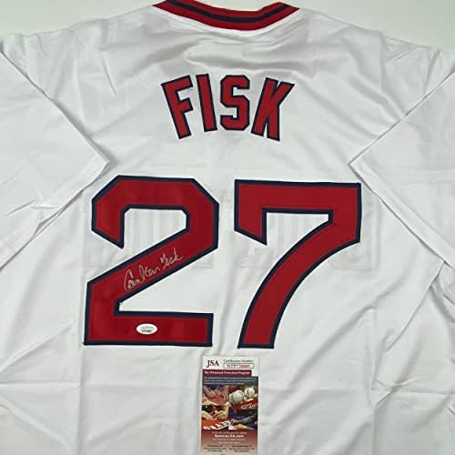 Autographing / potpisan Carlton Fisk Boston Bijeli bejzbol dres JSA COA
