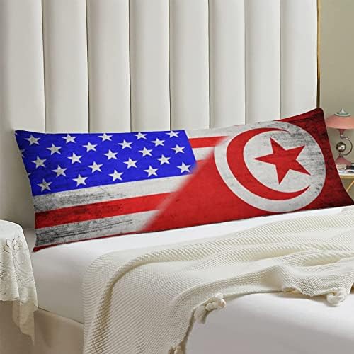 Zastave SAD-a i Tunisskog jastuka za tijelo Poliesterski jastuk Pločevici sa skrivenim zatvaračem