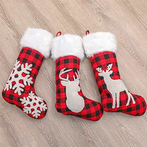 Mysgyh Yangping- 3pcs Božićne čarape za božićne torbe za božićni ukras za kućne lagerske bombonske držač pletene