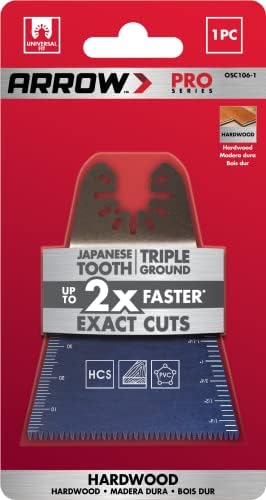 Arrow OSC106-1 Japanski zub Oscilantni sečiv za tvrdo drvo, drvo, PVC, Drywall, univerzalno, odgovara većini