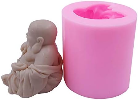 Great plijesni Buddha 3D fleksibilni silikonski sapuni silikonski kalupi za svijeće za DIY ručno rađeni