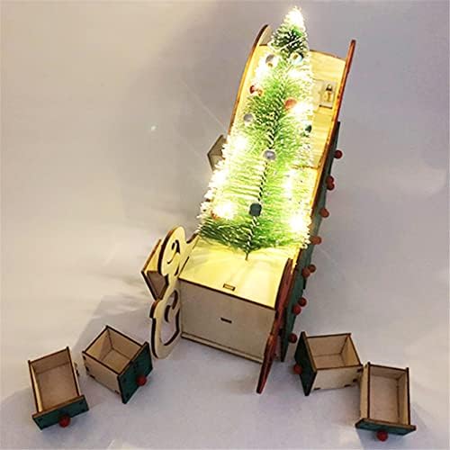 GANFANREN drvena 24 odbrojavanje Božić Kalendar sanke Tree House Advent kalendari sa LED svjetlo ukras