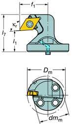 Sandvik Coromant TR-SL-D13UCL-40x CoroTurn tr glava za bušenje leđa, tr-DC1308 glavni umetak, tr-SL-D13UCR/L.