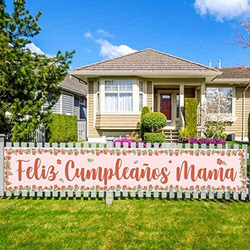 Labakita Feliz Cumpleaños Mama Veliki baner, španjolski sretan rođendan mama baner, fiesta tema Ženska