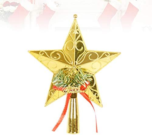 Abaodam 2pcs Golden Božićno stablo TOPPER STAR PENTAGRAM TREETP Decor Christmas Plastični ornament za zabavu