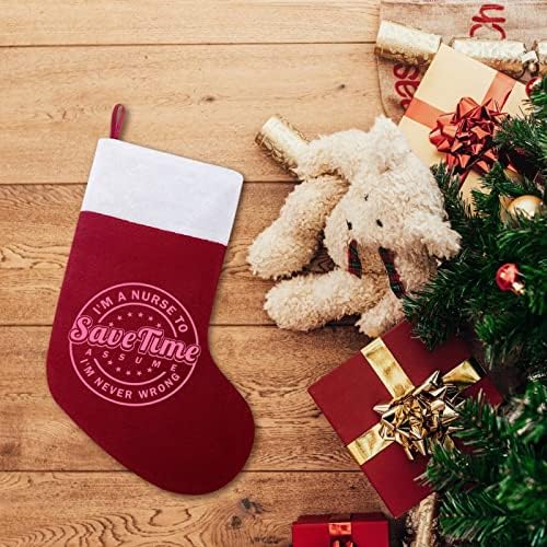 Medicinska sestra uštedite vrijeme Božić viseći čarapa Slatka Santa čarapa za ukrašavanje Xmas Tree ukrasi