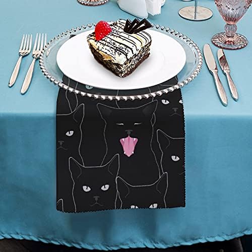 Black Catprinted Večera za višekratnu upotrebu salveta Savršena za vjenčanja Koktel Božićne večere Sapkins Party