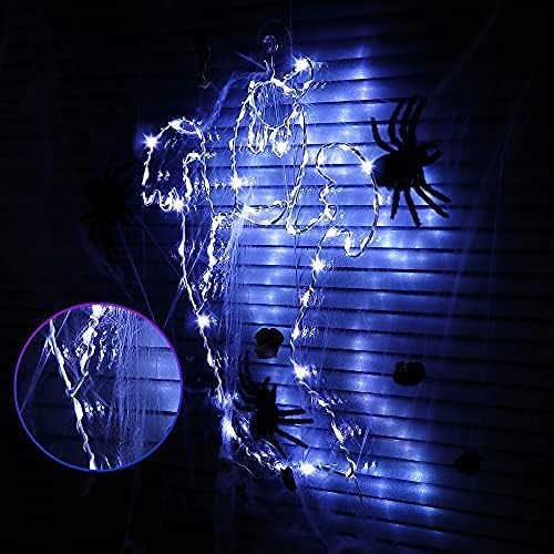 Halloween prozorska svjetla u obliku duha šišmiša, gvozdena Crna viseća svjetla, šišmiš Ghost prozor silueta