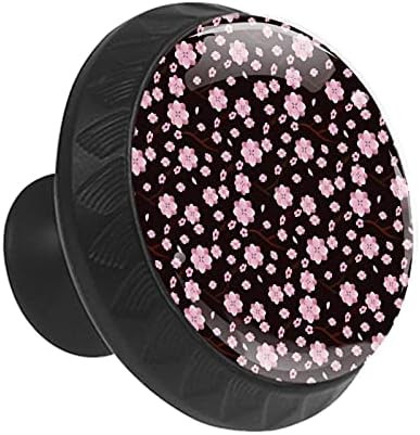 12 komada Cherry Blossom uzorak staklene dugmad za Komode, 1,37 x 1,10 u okruglom kuhinjskom ormariću