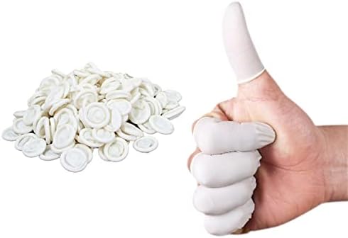 200pc antistatički jednokratni bateksni krevetići bijeli gumeni prstiju Fingertips Zaštitne rukavice gumene