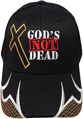 AES God's Not Dead Christian Cross Crna vezena kapa šešir 842A