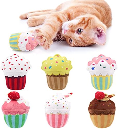 CiyvoLyeen 6 kom Cupcake catnip Toys Cupcake Cat Toys slatke igračke za mačiće interaktivne mačke Chew Bite