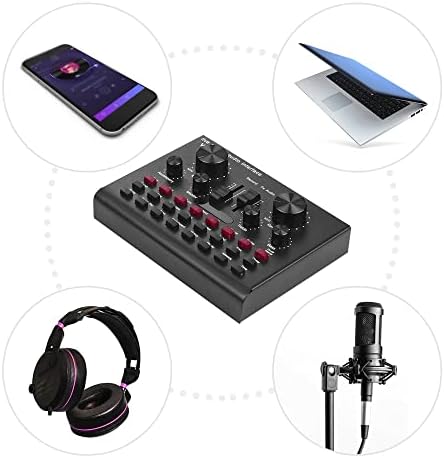 AFLHYJK multifunkcionalni USB Audio mikser Live Streaming zvučne kartice glasovni uređaj DJ Karaokes oprema sa