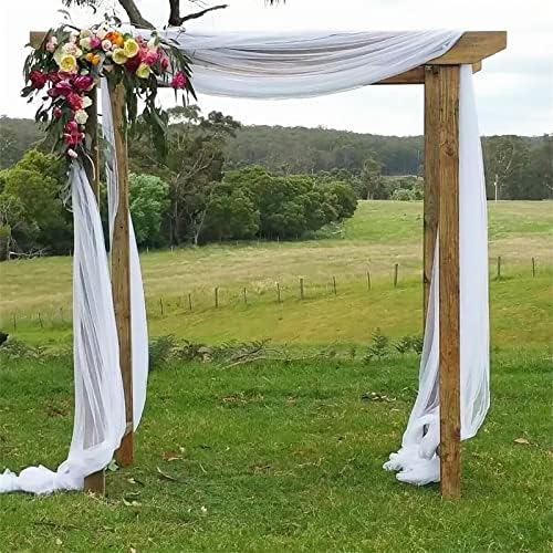 Bijeli vjenčani luk draping tkanina, 63 x 32ft vjenčani luk zavjese tulle tkaninski draperija Čista pozadina za