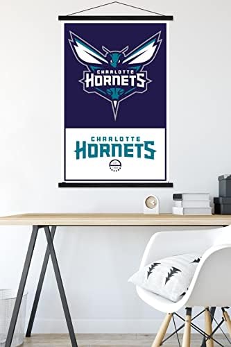 Trendovi International NBA Charlotte Hornets-Logo 21 zid Poster, 22.375 x 34& 34;, Print i Black Hanger