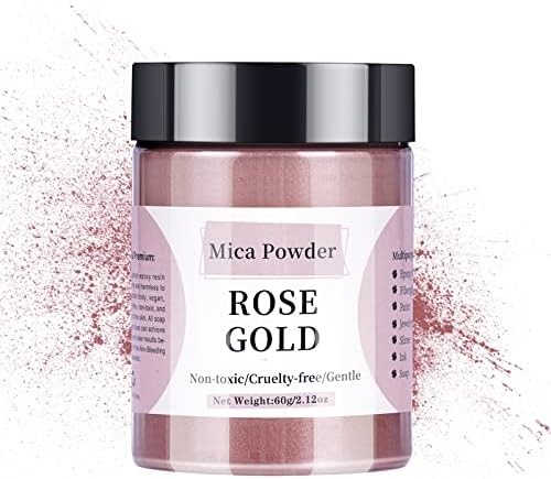 Ruža Gold Mica Prah - 60g Mica Prah za epoksidnu smolu - Pearl pigment praška za smole / sjenilo