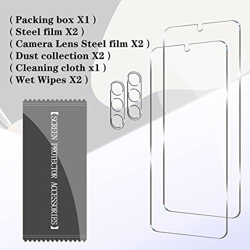 Galaxy A13 5G kaljeno staklo Zaštita ekrana + zaštita sočiva kamere [ 2 + 2 Pakovanje] [otključavanje