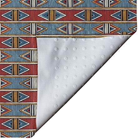Ambesonne Kente uzorak Yoga Mat ručnik, plemenski tradicionalni trouglovi i pruge Autohtona domaća kulturna