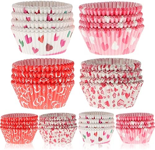 GALPADA 400pcs Mini Cupcake Liner peaking Cups Muffin Liners Mini Cupcake Papers Valentines Day Candy Cup