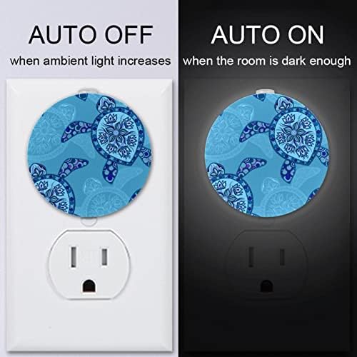 2 paketa Plug-in Nightlight LED uzorak noćnog svjetla sa kornjačama sa senzorom od sumraka do zore