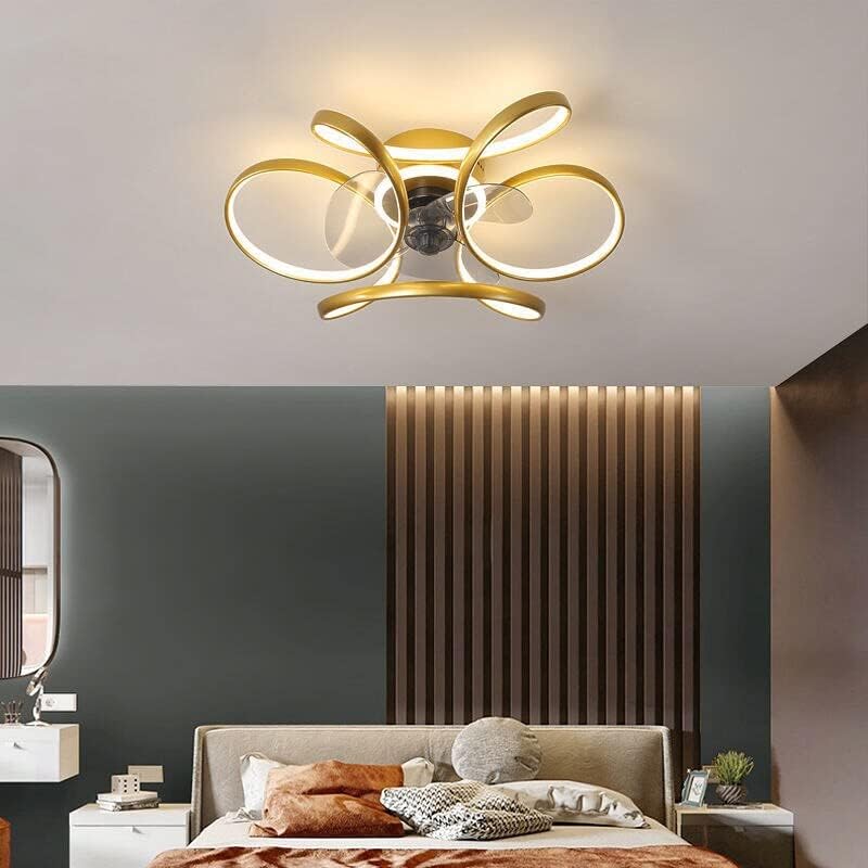 CHEZMAX Moderna LED lampa sa ventilatorom stropa bez noževa Spavaća ventilator za spavaće sobe sa daljinskim