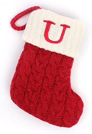 Tapiyang pleteni božićne čarape sa slovom slatko bijelo i crveno čarape za božićni odmor Xmas poklon
