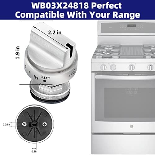 5kom nadograđeni Wb03x24818-plinski štednjak-dugmad-zamjena, kompatibilan sa GE 4363588 AP5989029