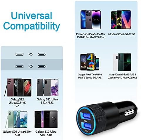 USB Car Charger, 3.4 a Dual Port Car Plug upaljač za cigarete Adapter za brzo punjenje za iPhone