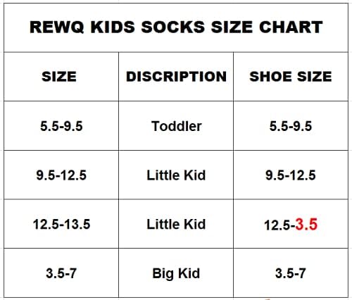 Rewq 12 pari Dječje čarape za dječake Djevojke Bijele crno pamučne čarape 1 do 12 godina, djeca studenti
