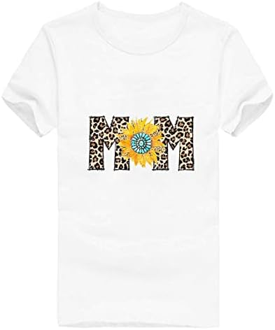 Mamine majice za žene majčin dan vrhovi kratkih rukava kratkih rukava ljetni suncokret grafički