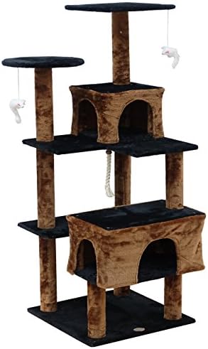Go pet Club 61 Cat Tree Kitty Scratcher Kitten Tower Kućni namještaj sa dva stambena kreveta za zatvorene mačke,