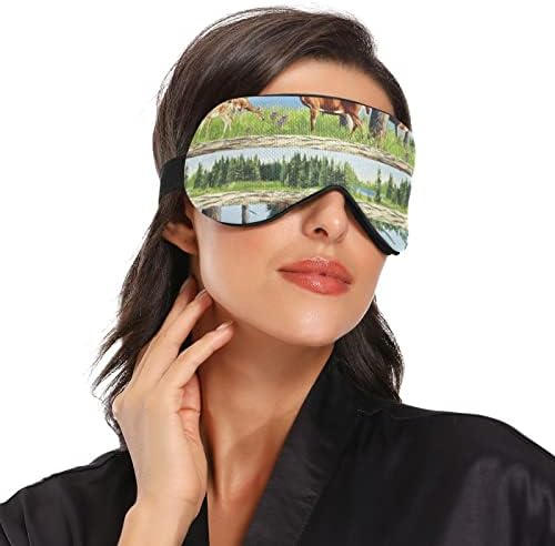 Unisex Sleep Maska za oči OH-jelena-funny-elk-art noćna maska ​​za spavanje za spavanje u komfornom oku