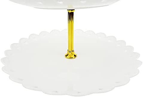 Quluxe 3-slojni plastični okrugli stalak za torte, bijeli elegantni stalak za deserte, poslužavnik za pecivo