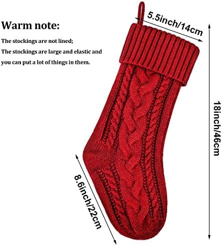 Božićne čarape pletene Xmas čarape dvostrane čarape za kamin od 18 inča za porodičnu božićnu ukrasu