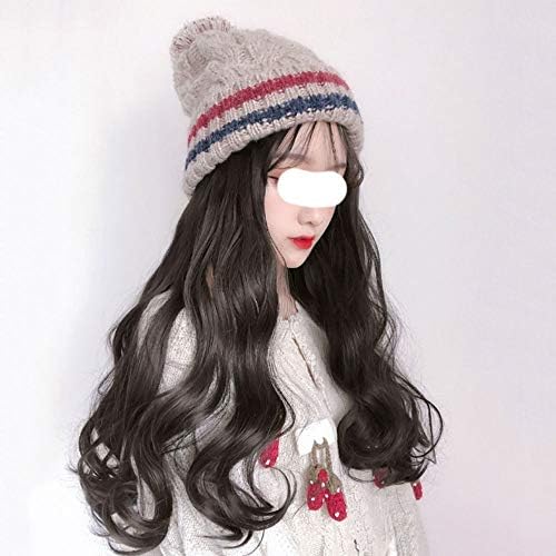 SHYPT modni topli zimski šešir sa kosom ženski šešir od sintetičke vune perika kosa jedna veličina perika šešir