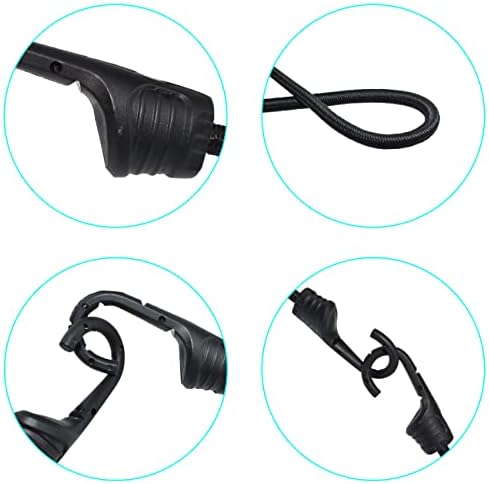 SDTC TECH 6-pakovanje bungee kabela sa plastičnim čeličnim kukama 12 24 36 Crne teške važne elastične