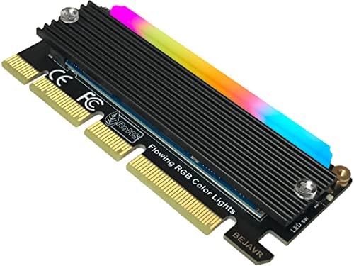 Bejavr M. 2 PCIe NVMe Adapter SSD kartica za proširenje sa RGB Light Bar i aluminija Heatsink rješenje,