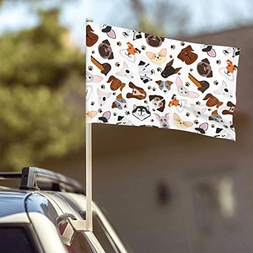 Razni psi zastava automobila 12 × 18inches prozor za isječak na baneru privjesak za vozila