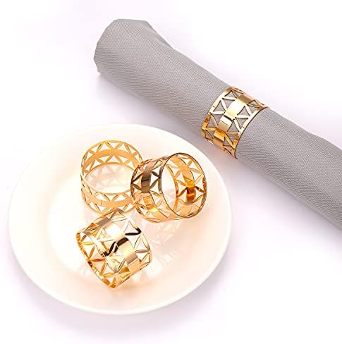 Heidkrueger prstenovi za salvete Set Zlatni trpezarijski sto dekoracija ručno rađeni držač salveta