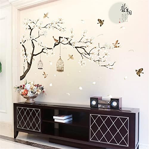 Velike kineske zidne naljepnice Cherry Blossom Tree 3D naljepnice na zidu Peel and Stick Wall Decor DIY Zidni