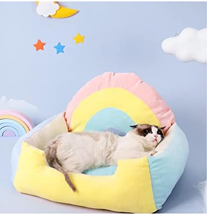 Samogrevajući krevet za mačke - šarena Rainbow House za kućne ljubimce - Mat jastuk za kućnu