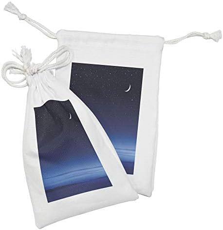 Noćna torbica AMBESONNE Set od 2, mjeseca i zvijezda preko Santa Barbara Channel Infinity Magy Pacific Ocean,