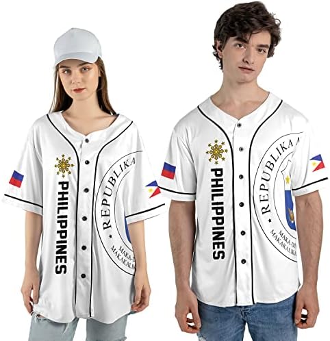 Aovl personalizirani philippines bejzbol dres, filipinski zastava Baseball Jersey, Filipini, Filipini Flag