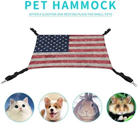 Mozaik ležaljke za mačke sa američkom zastavom, viseća Podesiva platnena mala viseća mreža